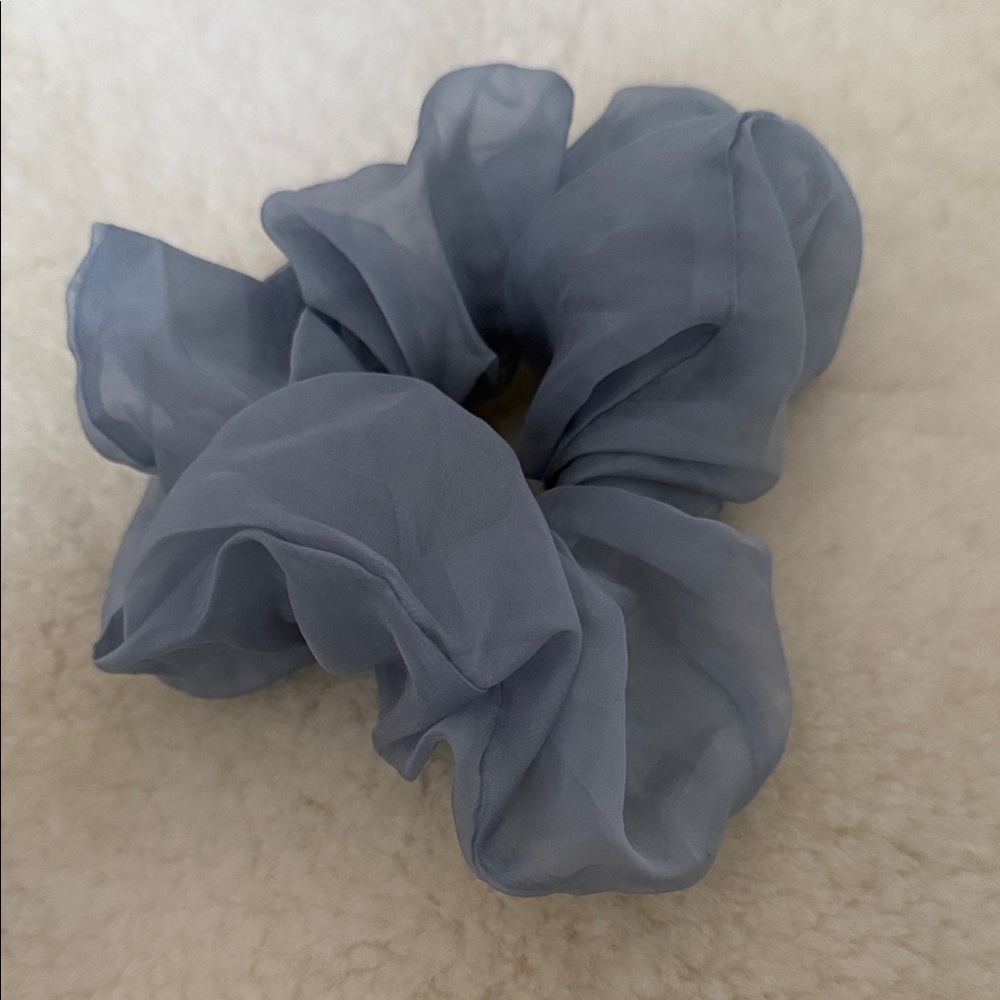 Daiso Chiffon Hair Scrunchie - Soft Blue